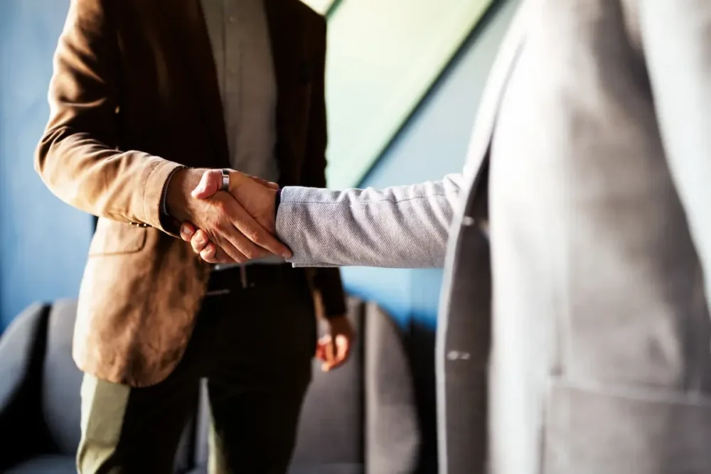 Business handshake cta